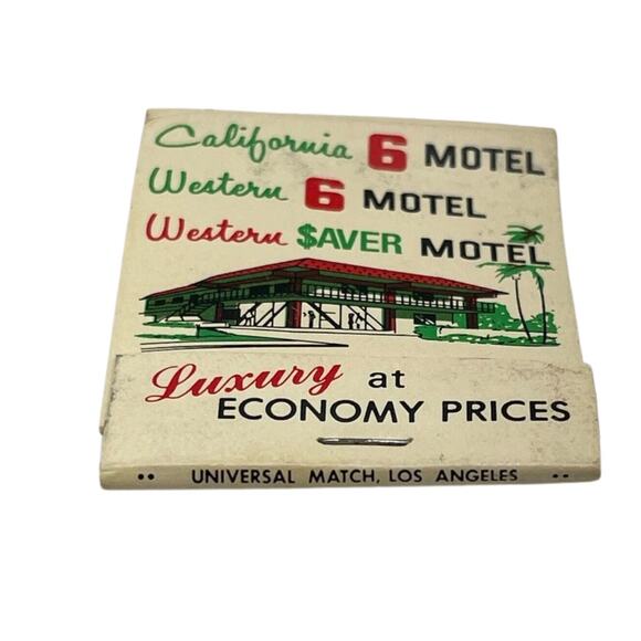 Vintage California Western 6 Saver Motel Advertising Matchbook Cover Unstruck - Picture 4 of 6